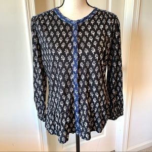 LUCKY BRAND Floral Peplum Button Down—SZ. Large